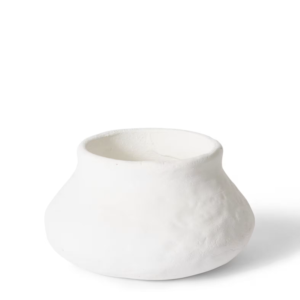 Ceramic Reagan Squat Plant Pot - White - Available in 2 Sizes