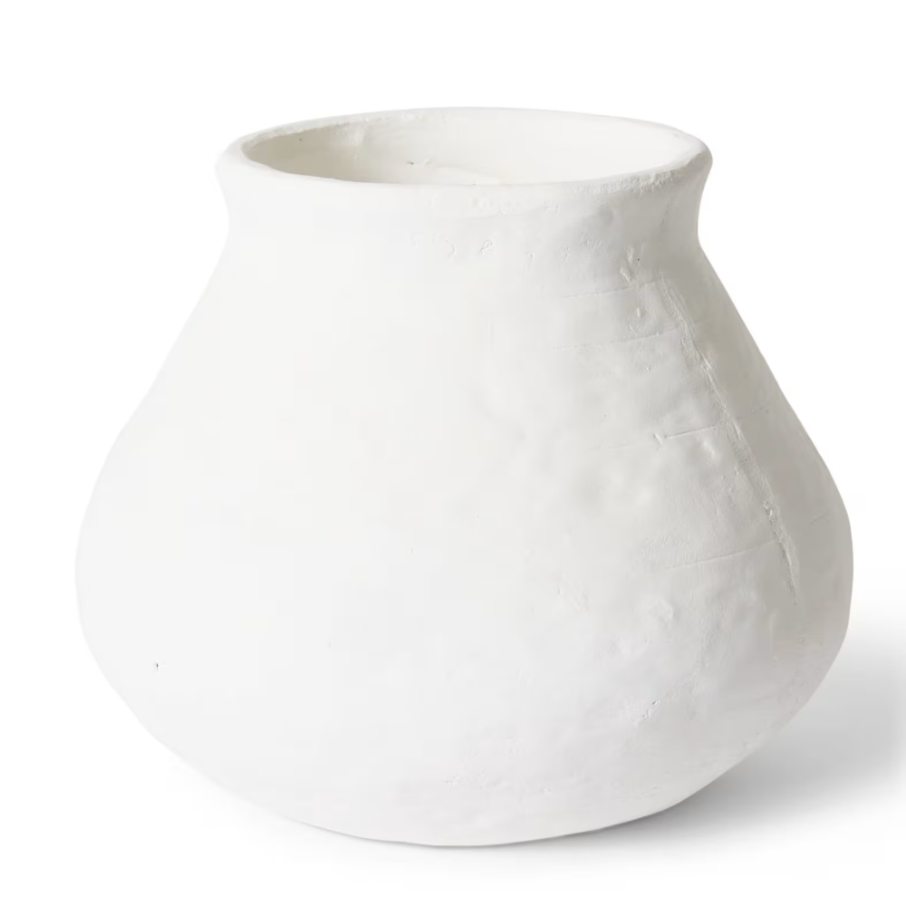 Ceramic Reagan Squat Plant Pot - White - Available in 2 Sizes