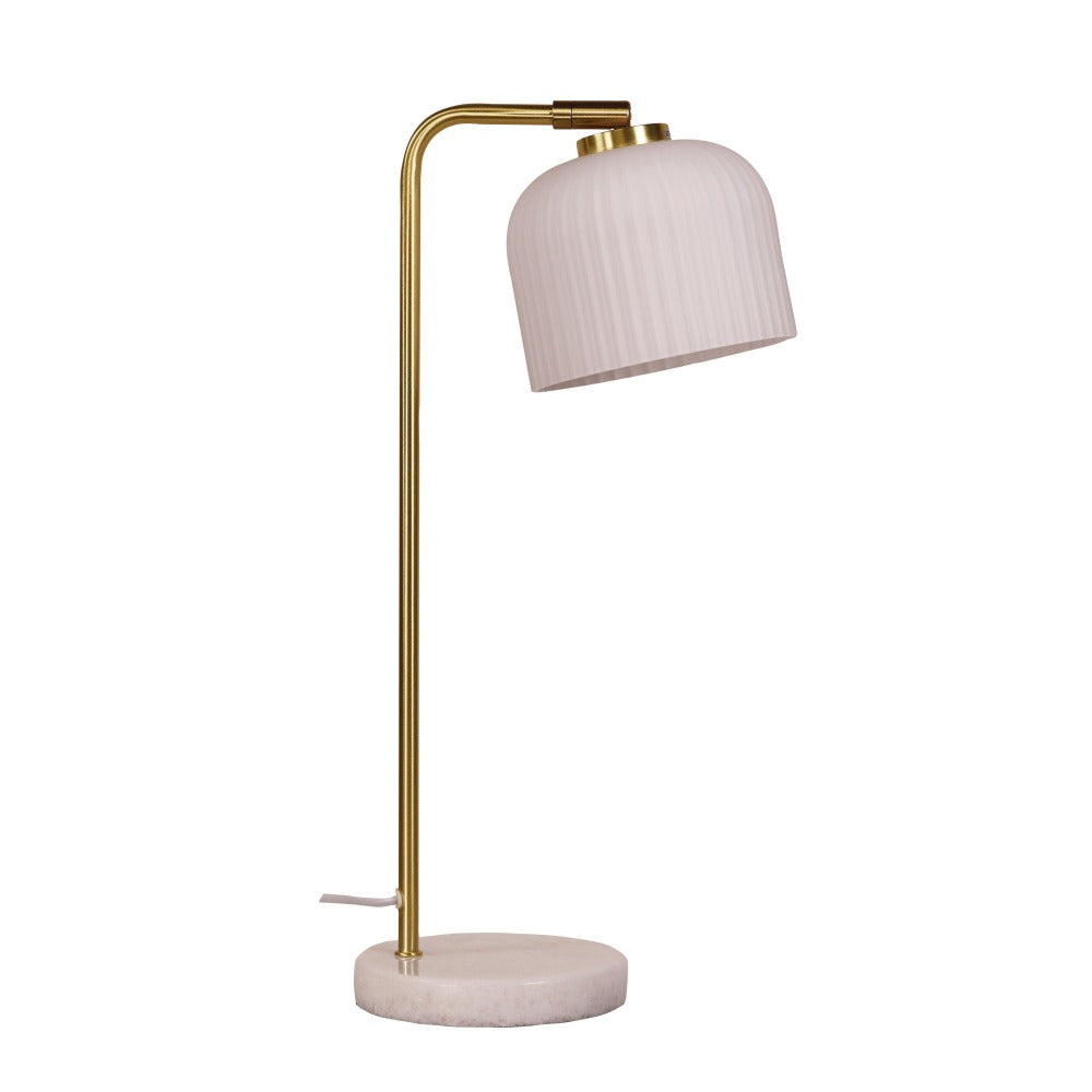 Charlotte Marble and Glass with Satin Brass Lamp