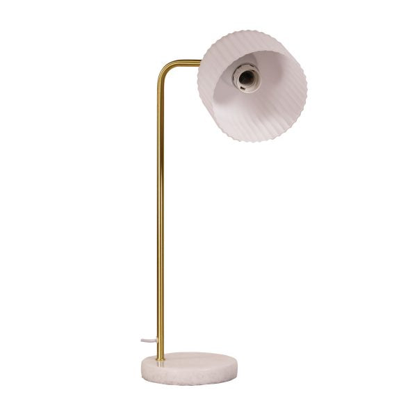 Charlotte Marble and Glass with Satin Brass Lamp