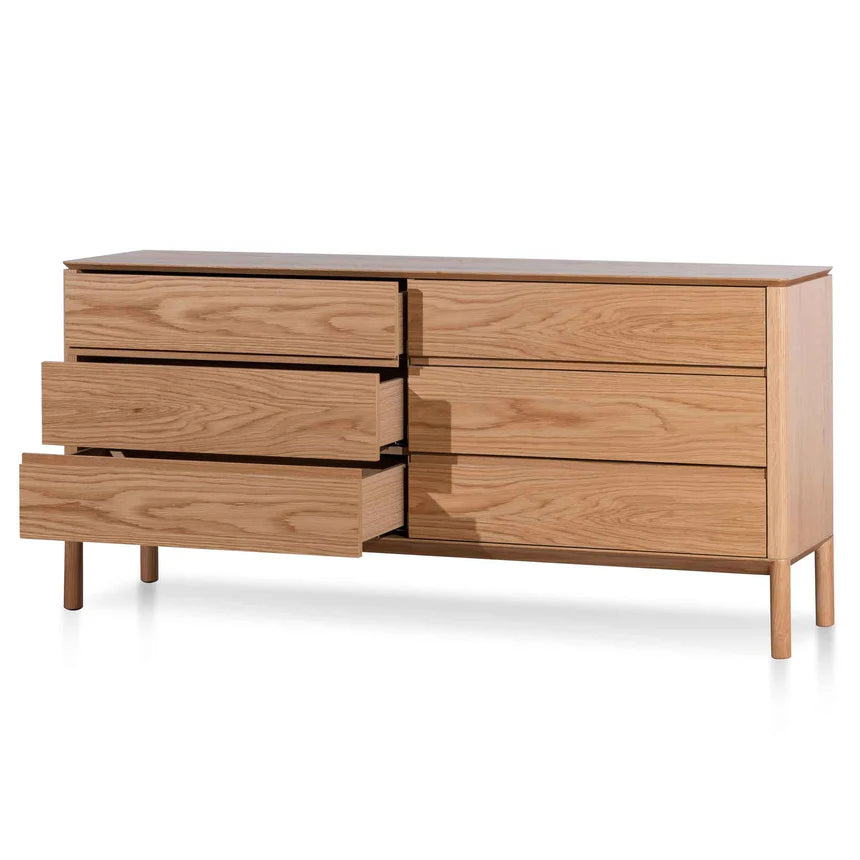 Charming 6 Drawers Wooden Chest - Natural