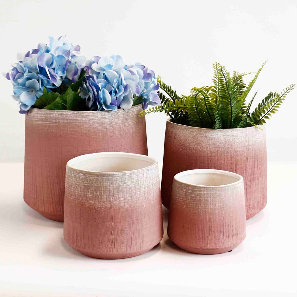 Charming Horizon Collection Pots - Blush Pink - Set of 4