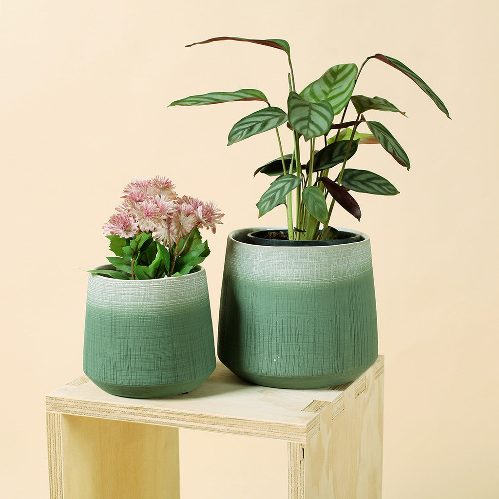 Charming Horizon Collection Pots - Patina Green - Set of 4