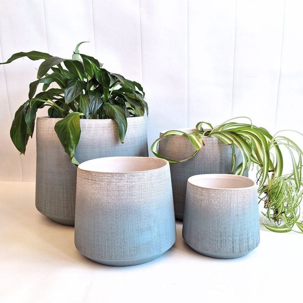 Charming Horizon Collection Pots - Glacier Blue - Set of 4