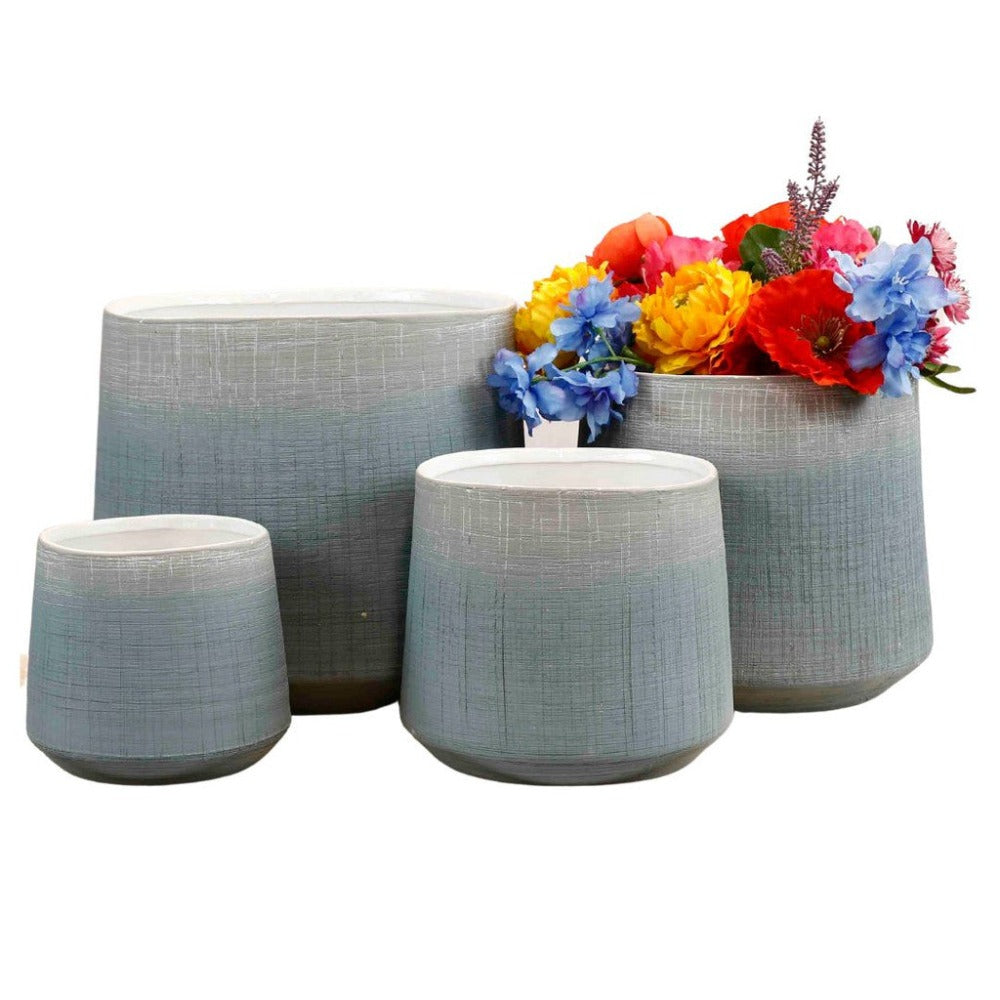 Charming Horizon Collection Pots - Glacier Blue - Set of 4