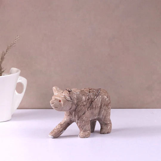 Charming Marble Bear Figurine 10cms - Available in 4 Colors