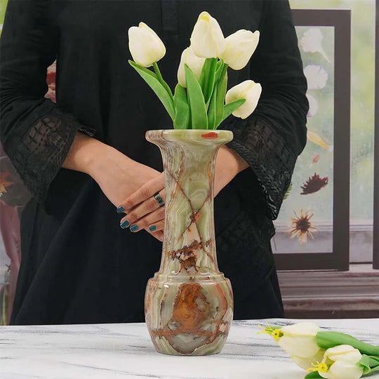 Charming Marble Long Neck Vase 25cm - Available in 4 Colors