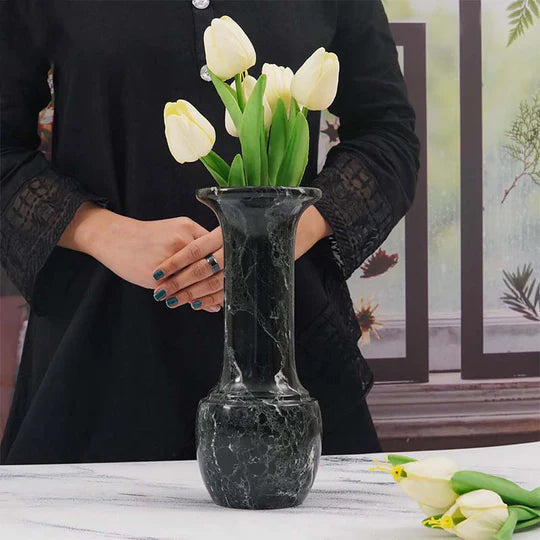 Charming Marble Long Neck Vase 25cm - Available in 4 Colors