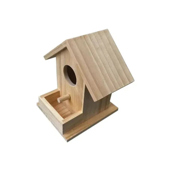 Charming Outdoor Haven Rustic Wooden Birdhouse