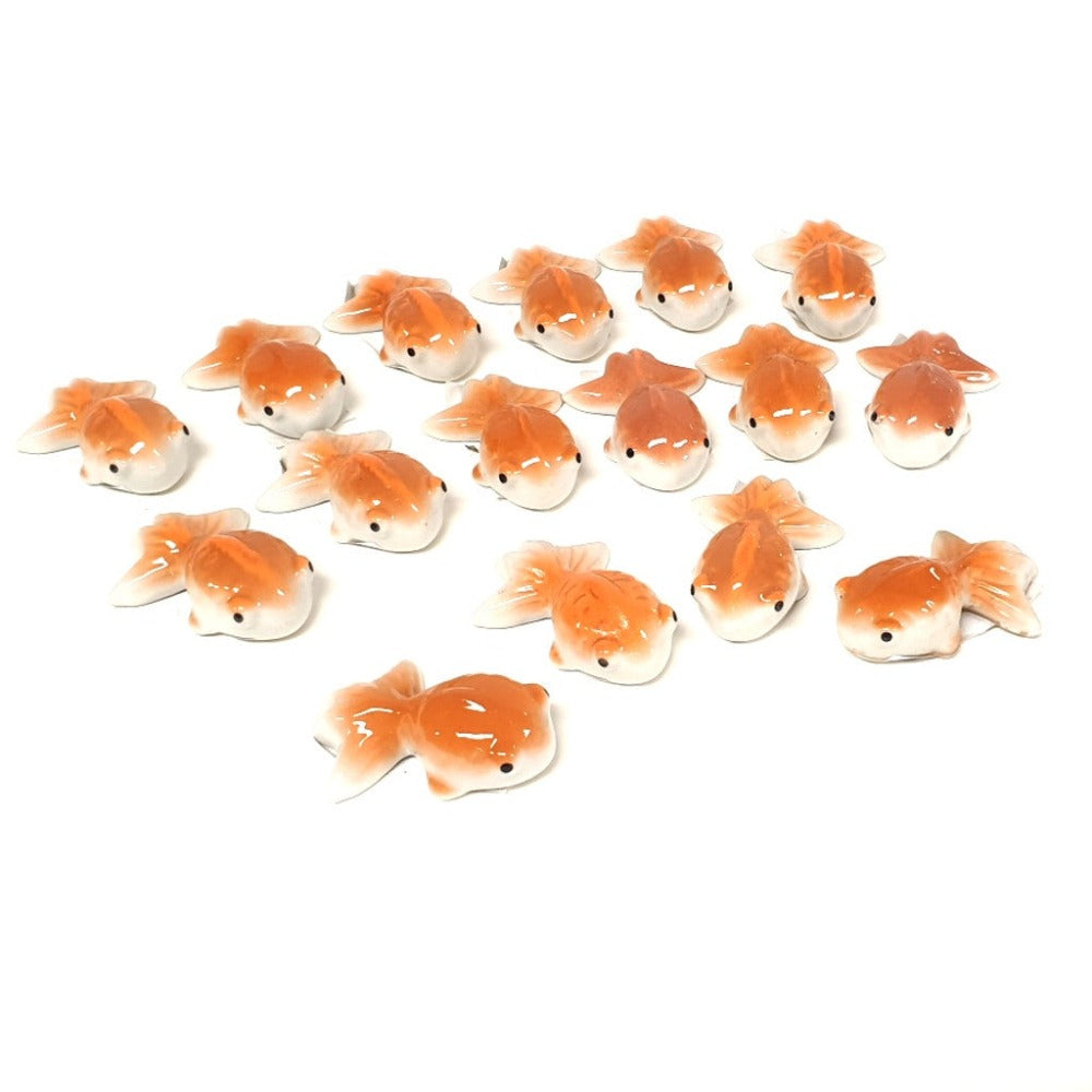 Charming Small Orange Goldfish Decor - Set of 6