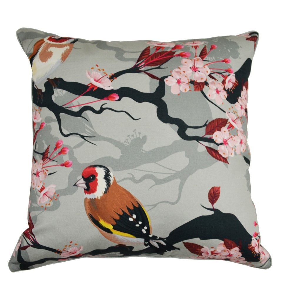 Cherry Blossom Birds Cushion With Recycled Fill 45 X 45cms