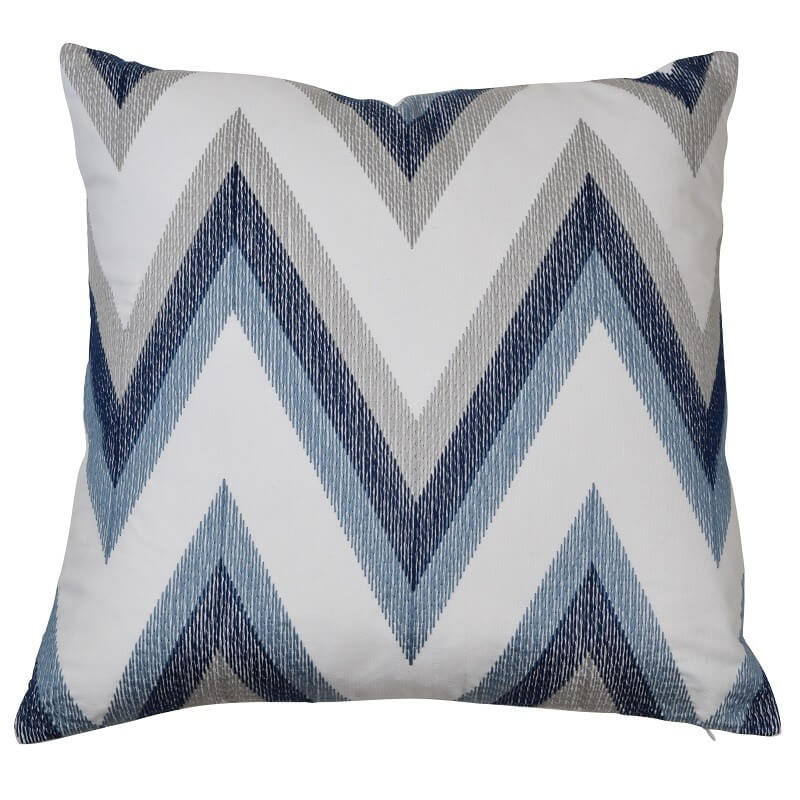 Chevron Pattern 55x55cm Cushion Cover - Blue