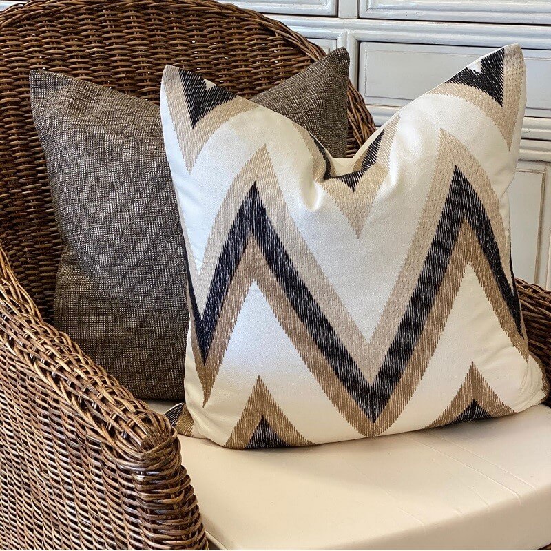 Chevron Pattern 55x55cm Cushion Cover - Natural