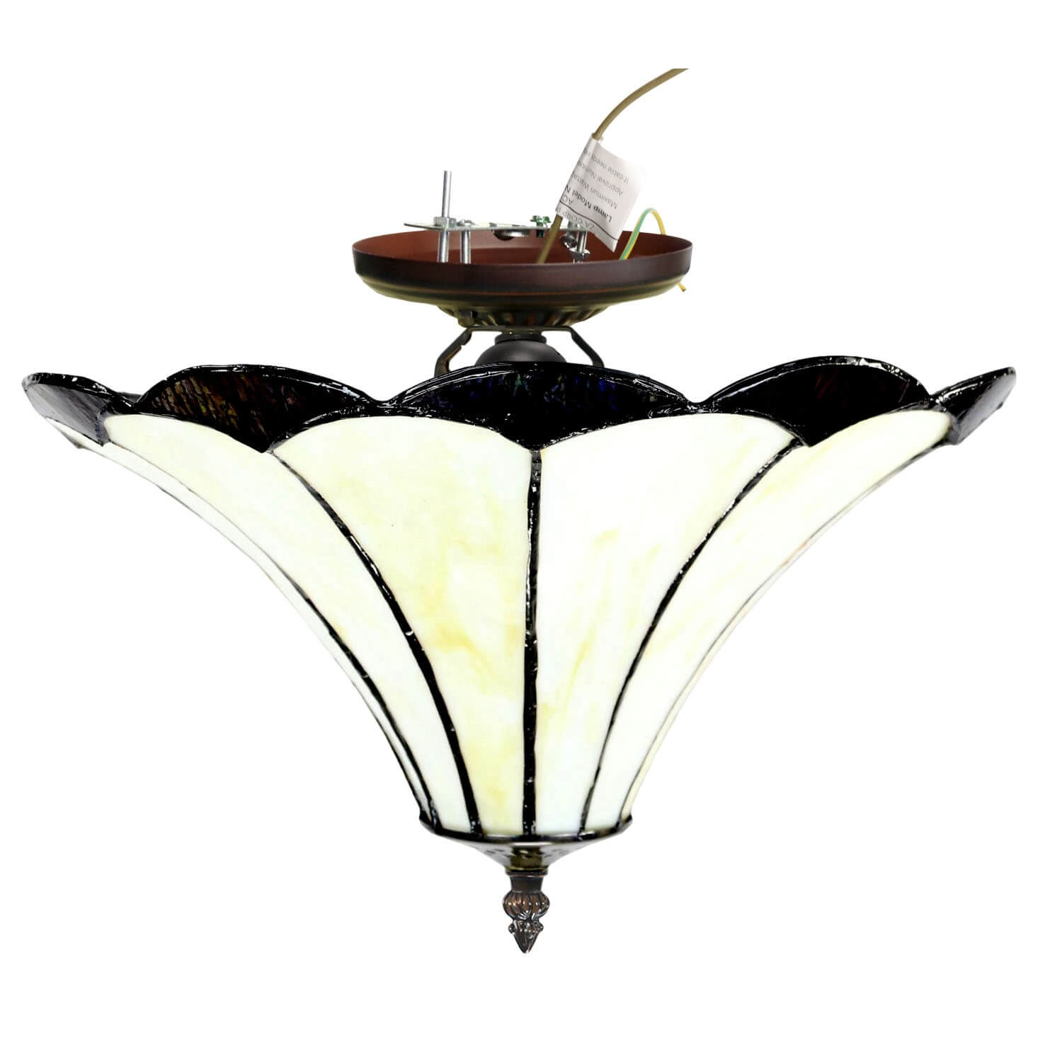 Chevron Stripes Tiffany Stained Glass Flush Ceiling Lamp