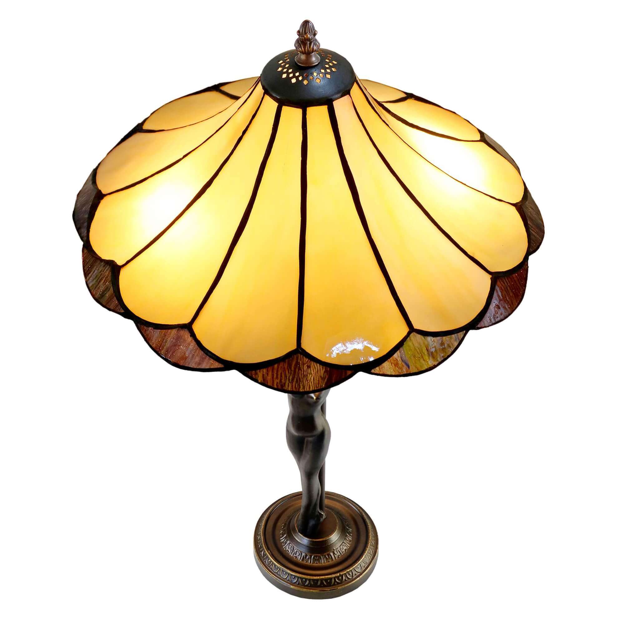 Chevron Stripes Tiffany Stained Glass Table Lamp