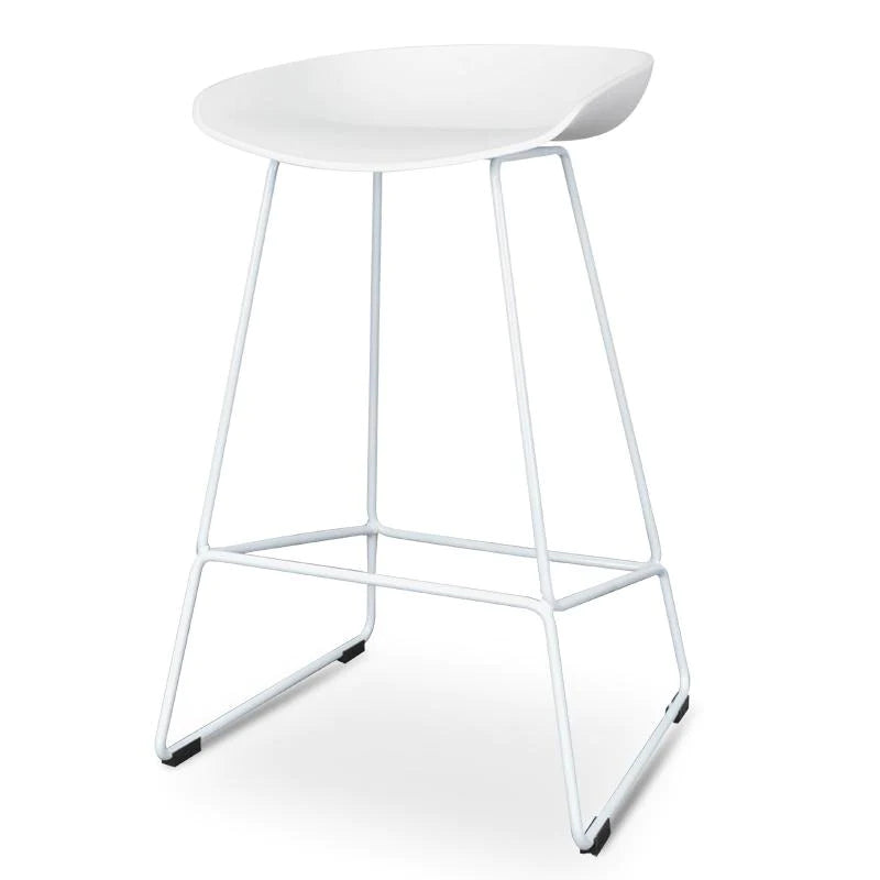 Chic Chrome Bar Stool - White