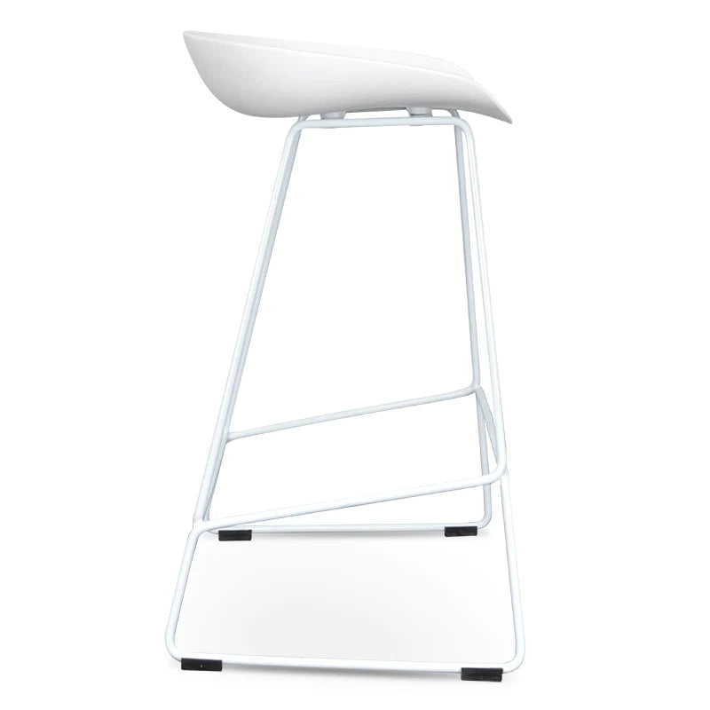 Chic Chrome Bar Stool - White