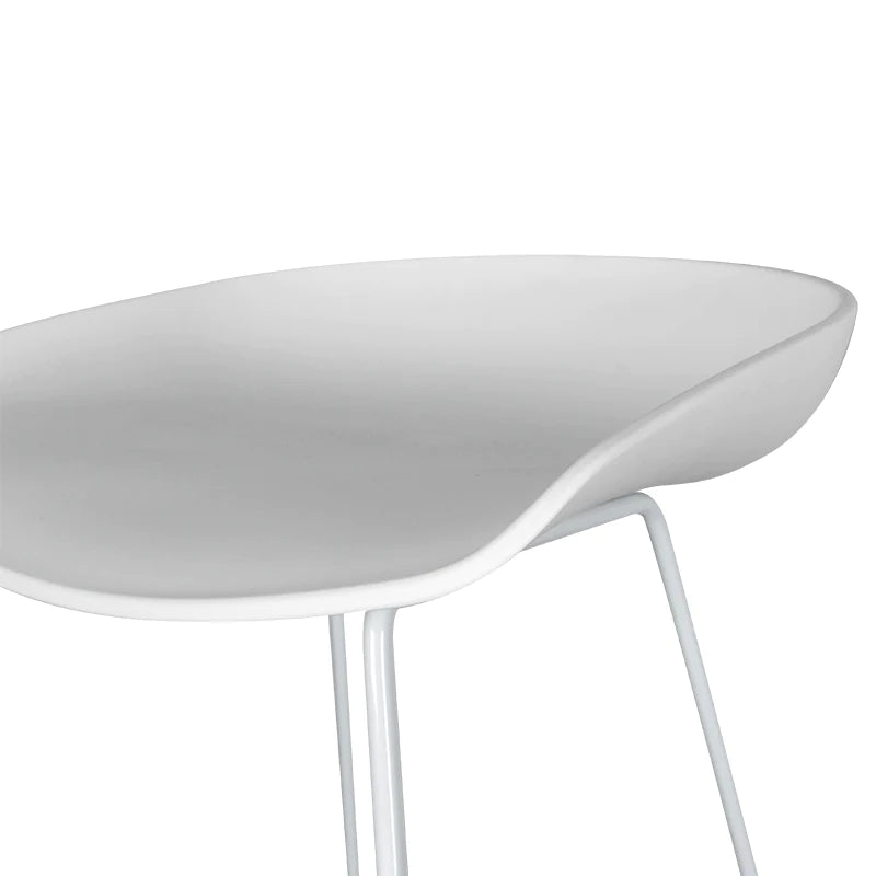 Chic Chrome Bar Stool - White