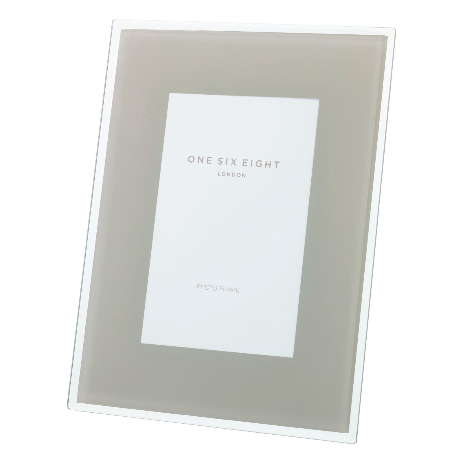 Personalised Chic Clarity Cool Grey Glass Picture Frame (Available in 2 Sizes)