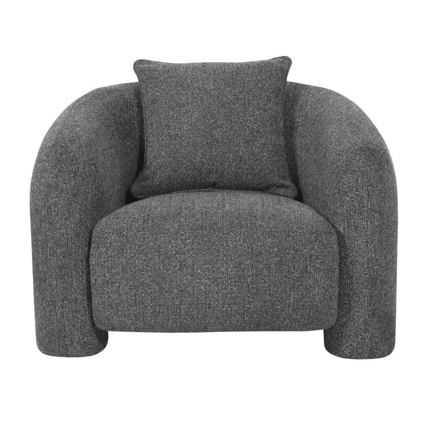 Chic Contrast Upholstered Armchair - Coral Charcoal