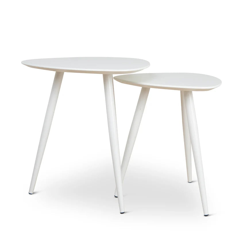 Chic Functionality White Side Tables - Set of 2