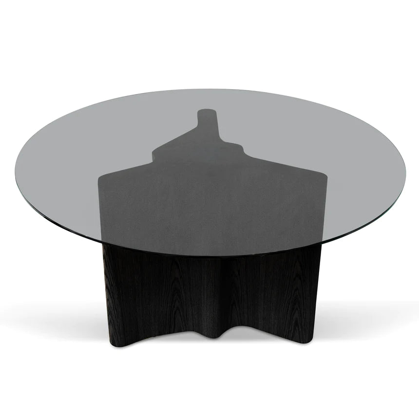 Chic Glass Round Dining Table 185cms - Black