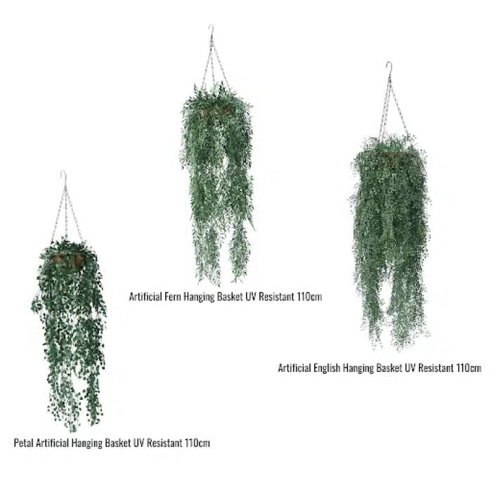 Chic Oasis Artificial Hanging Baskets 110cms - Set of 3