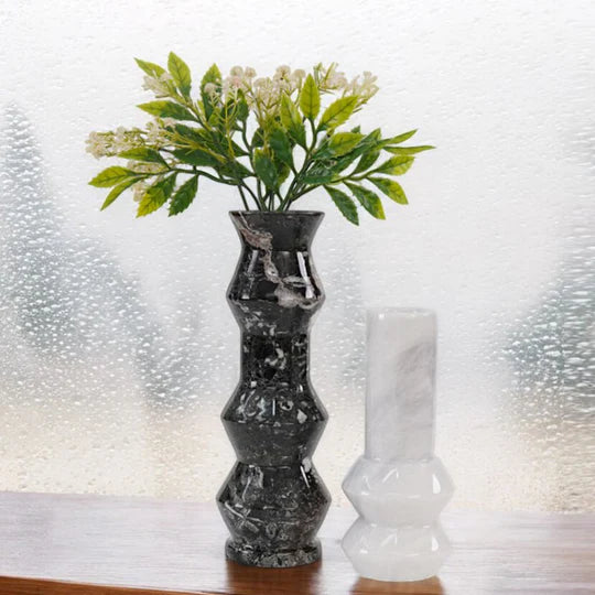 Chic Simplicity Contemporary Tube Vase - Black & White