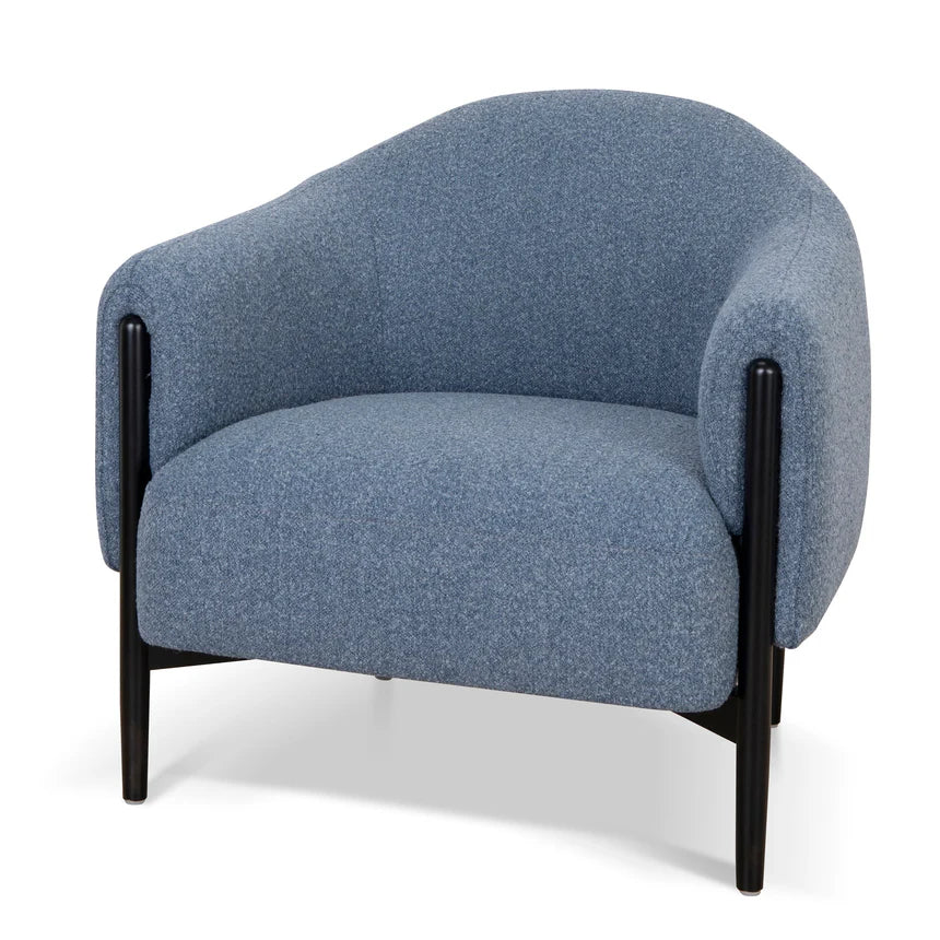 Chic & Cozy Fabric Armchair - Dark Grey Blue