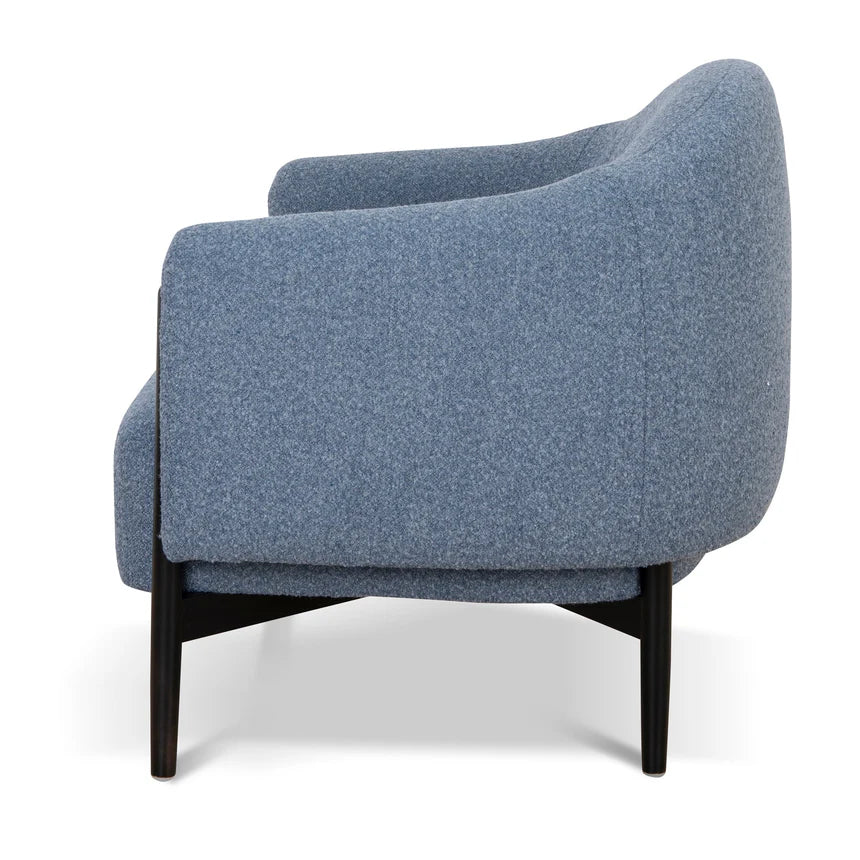 Chic & Cozy Fabric Armchair - Dark Grey Blue