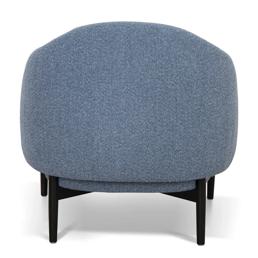 Chic & Cozy Fabric Armchair - Dark Grey Blue