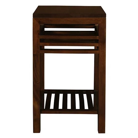 Chic and Functional Holland Stripe Lamp Table - Brown