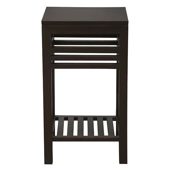 Chic and Functional Holland Stripe Lamp Table - Dark Brown