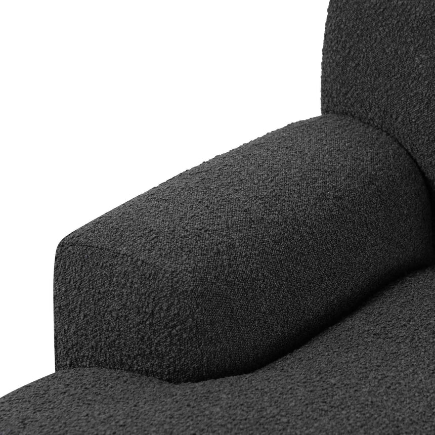 Chic and Sleek Left Chaise Sofa - Charcoal Boucle