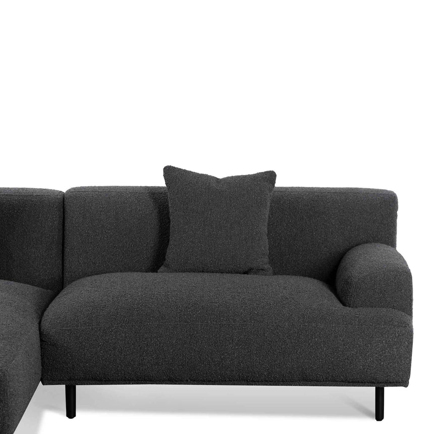 Chic and Sleek Left Chaise Sofa - Charcoal Boucle