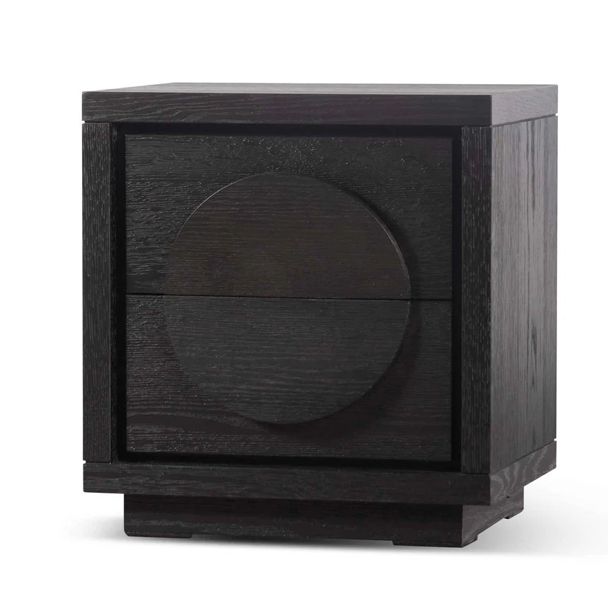 Chic and Versatile Bedside Table - Textured Espresso Black