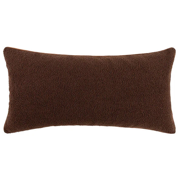 Chocolate Boucle Cushion with Feather Insert - 80x40cms