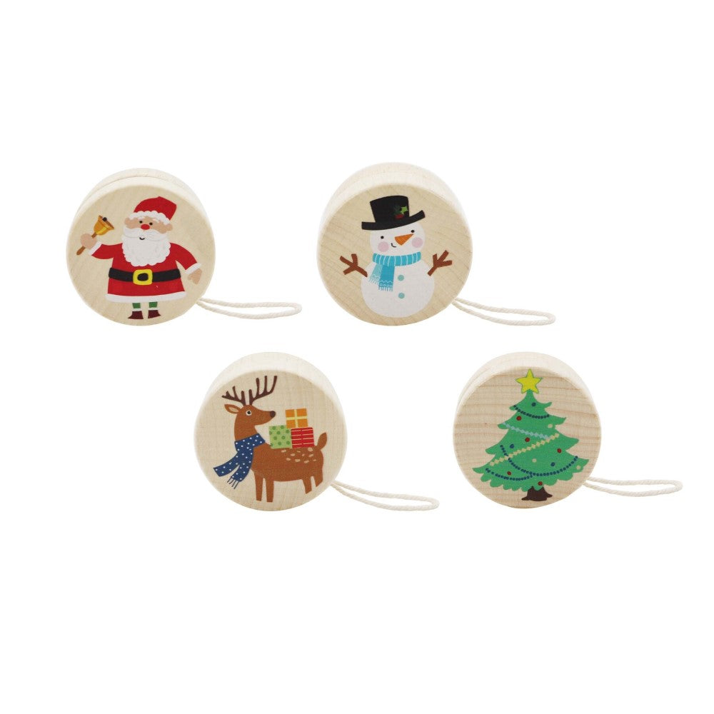 Christmas Wooden Yo-Yo Playset - Set of 4 Pcs