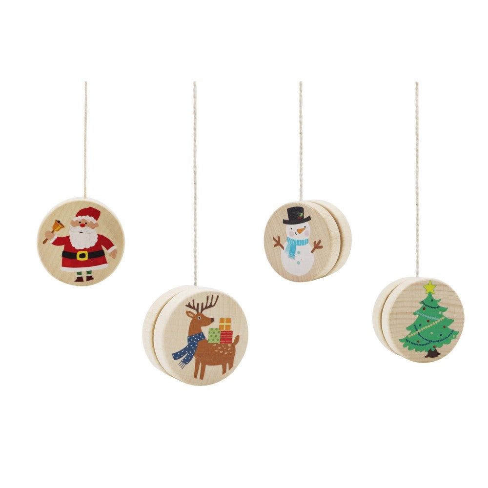 Christmas Wooden Yo-Yo Playset - Set of 4 Pcs