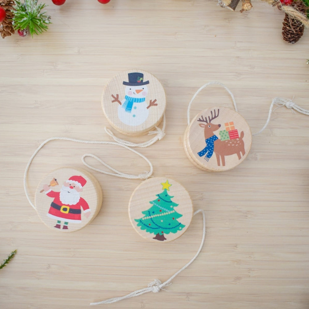 Christmas Wooden Yo-Yo Playset - Set of 4 Pcs