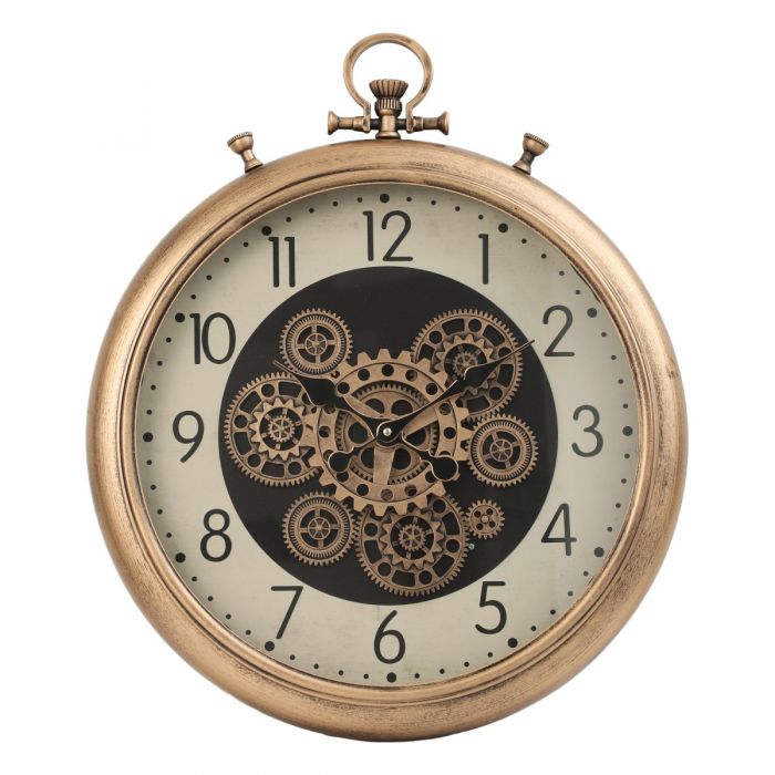 Chronograph Exposed Gear Movement Wall Clock - Gold