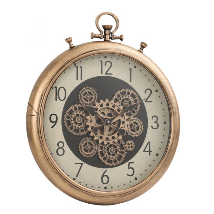 Chronograph Exposed Gear Movement Wall Clock - Gold