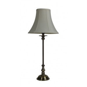 Classic Antique Brass Base Table Lamp - Off White Shade