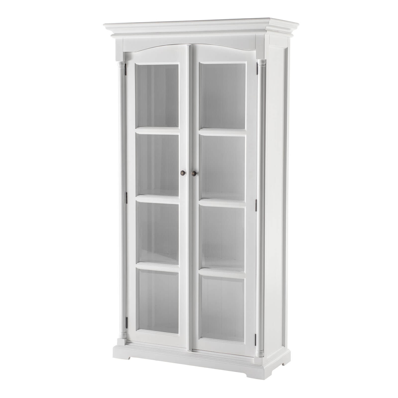 Classic Arch Hutch Cabinet 2 Glass Doors 4 Shelves