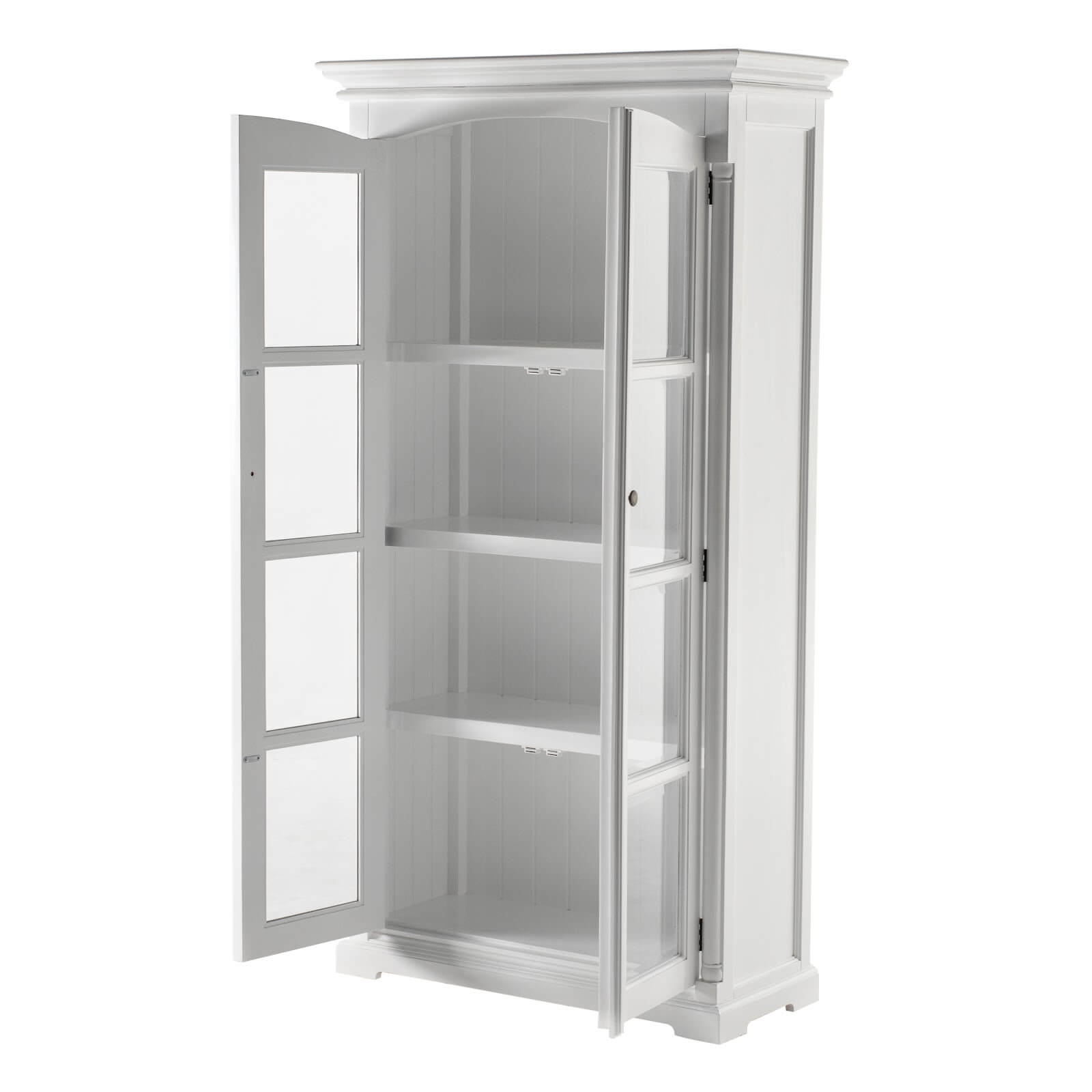 Classic Arch Hutch Cabinet 2 Glass Doors 4 Shelves