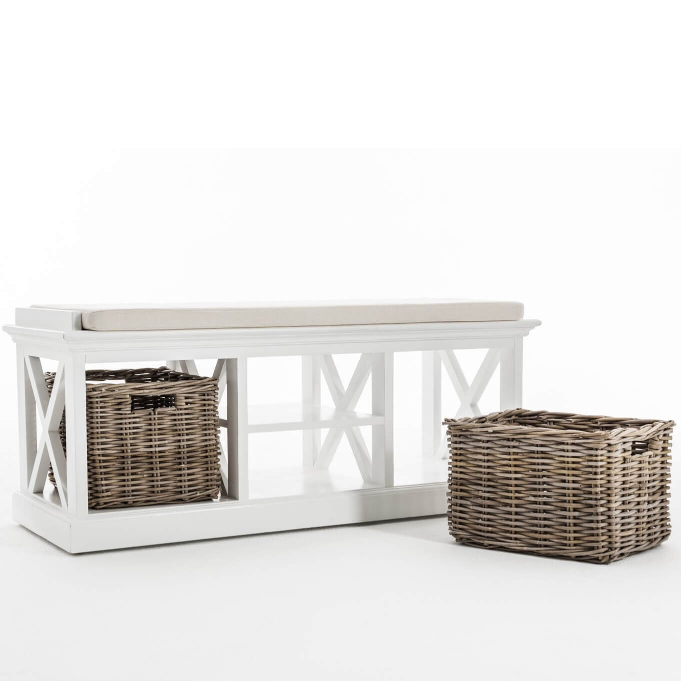 Classic Bench with 2 Storage Baskets