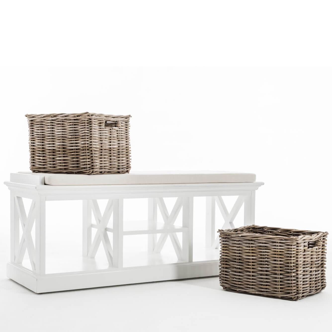 Classic Bench with 2 Storage Baskets