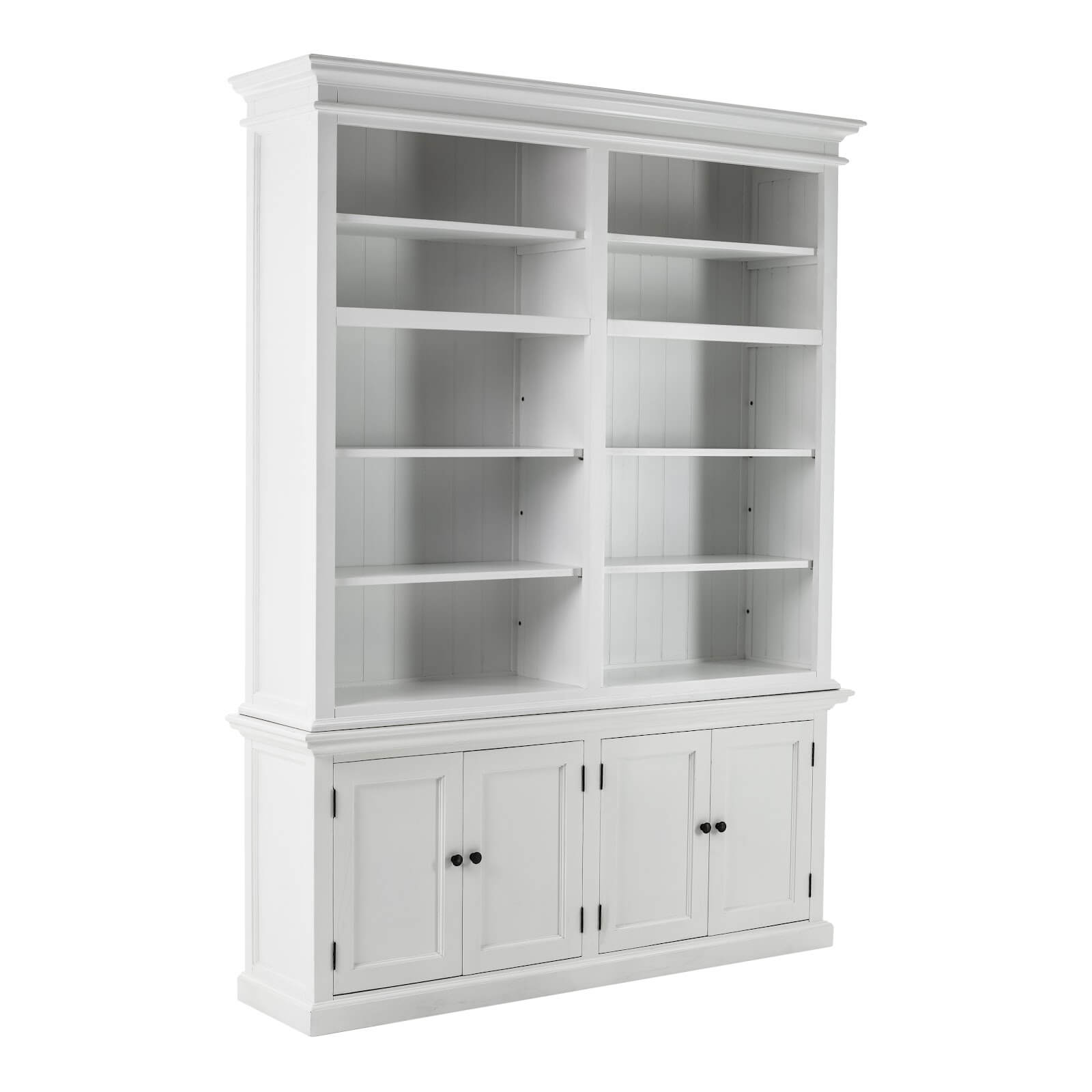 Classic Hutch Cabinet 4 Doors & 10 Shelves White