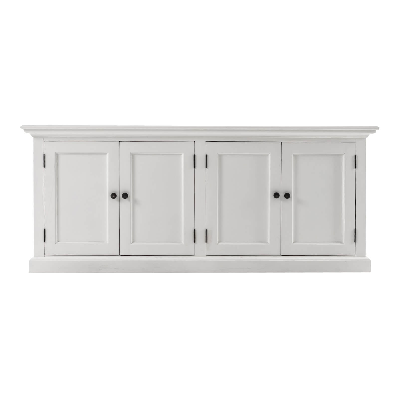 Classic Hutch Cabinet 4 Doors & 10 Shelves White