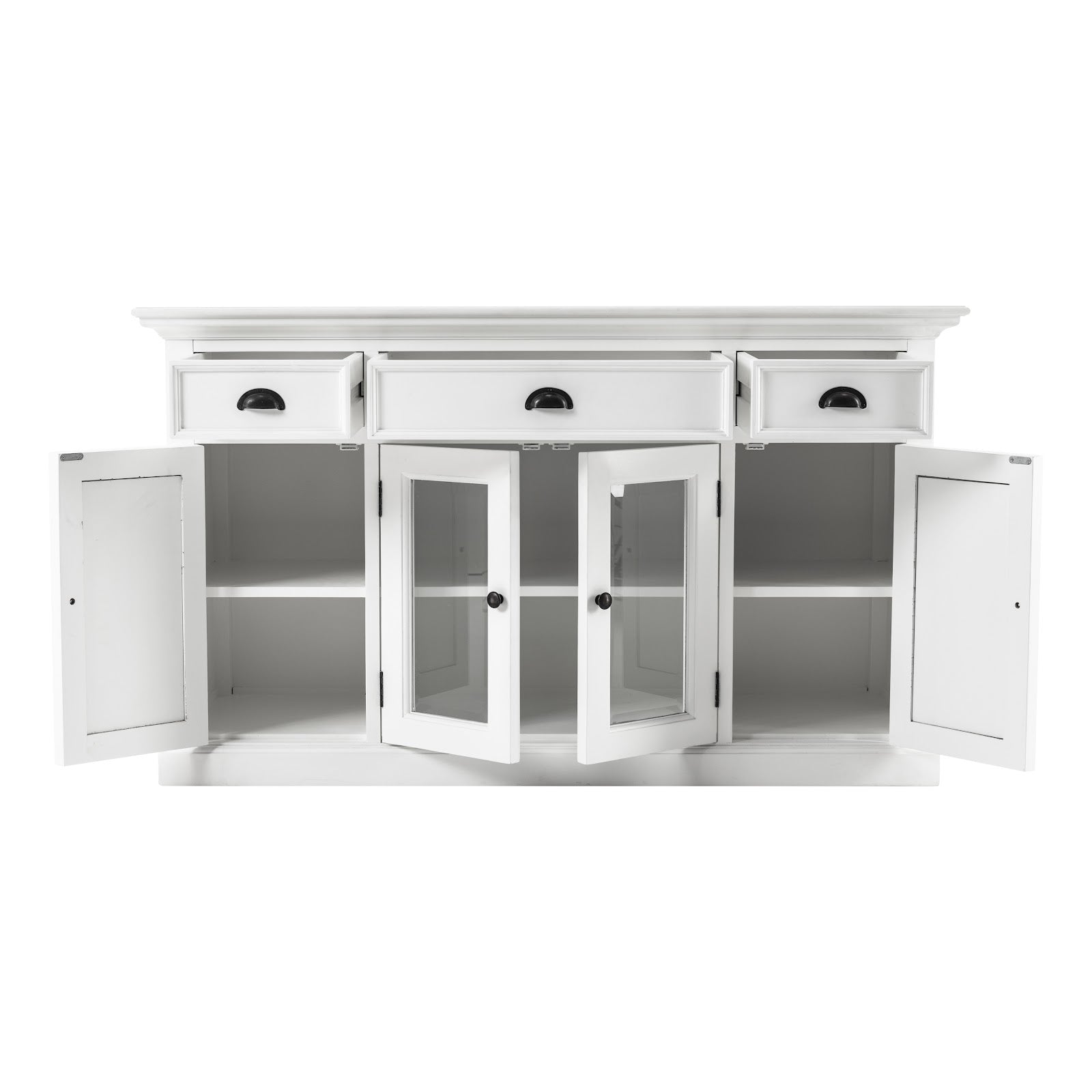 Classic Farmhouse Buffet 3 Drawers 2 + 2 Doors White